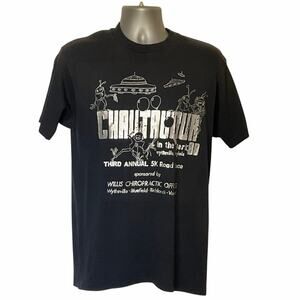 Vintage 1988 Charlton Run 5K T Shirt Wytheville VA Hanes Fifty-Fifty L USA UFO